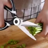 1 adet Ağır Hizmet Tipi Paslanmaz Çelik Mutfak Makası - Ördek, Balık, Tavuk Kemikleri, Pizza, Salata, Barbekü Kesmek İçin Çok Fonksiyonlu Gıda Makası, Dayanıklı Metal Yapı - Görsel 3