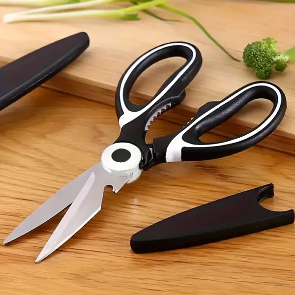 1 adet Ağır Hizmet Tipi Paslanmaz Çelik Mutfak Makası - Ördek, Balık, Tavuk Kemikleri, Pizza, Salata, Barbekü Kesmek İçin Çok Fonksiyonlu Gıda Makası, Dayanıklı Metal Yapı